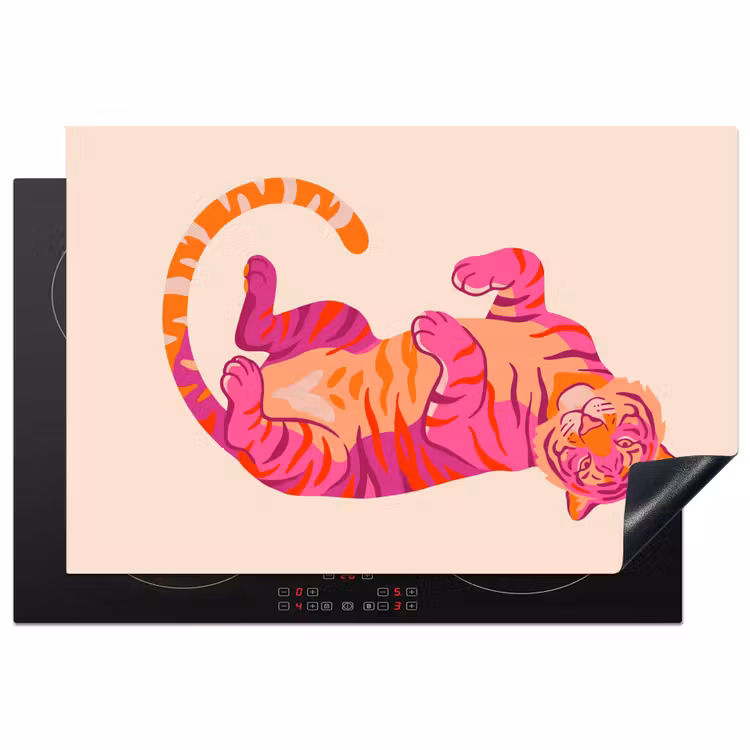 Inductie beschermer - Tijger - Roze - Oranje — 2