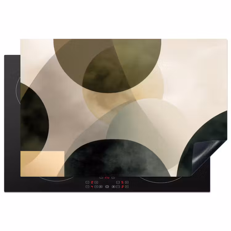 Inductie beschermer - Vlakken - Abstract - Beige - Cirkels — 1