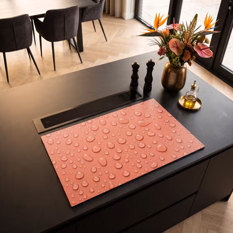 Inductie beschermer - Water - Druppels - Roze — 3
