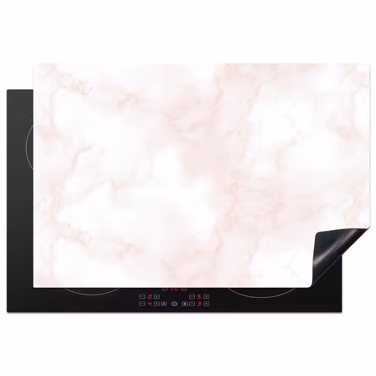 Inductie beschermer - Wolkenstructuur - Roze - Marmer — 2