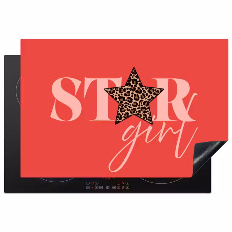 Inductie beschermer - Star girl - Rood - Panter - Ster — 2