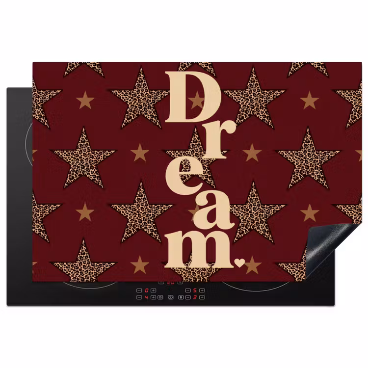 Inductie beschermer - Sterren - Luipaardprint - Dream - Bordeaux — 1