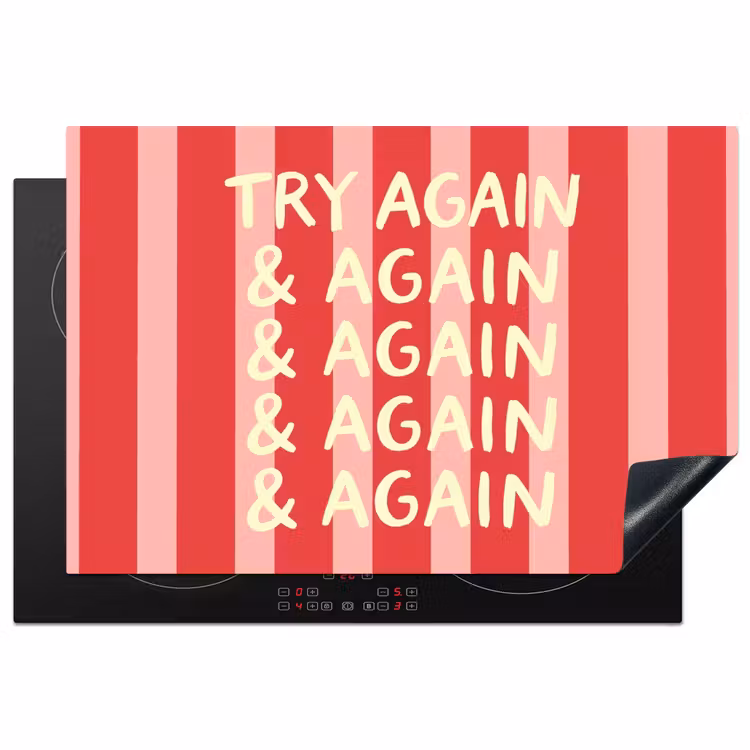 Inductie beschermer - Strepen - Rood - Try again — 2