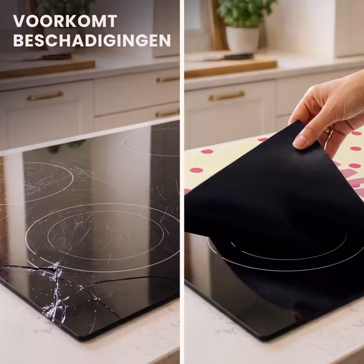 Inductie beschermer - Swag - Roze - Stippen - Geel — 2