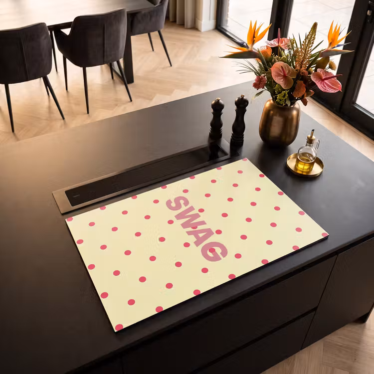 Inductie beschermer - Swag - Roze - Stippen - Geel — 3