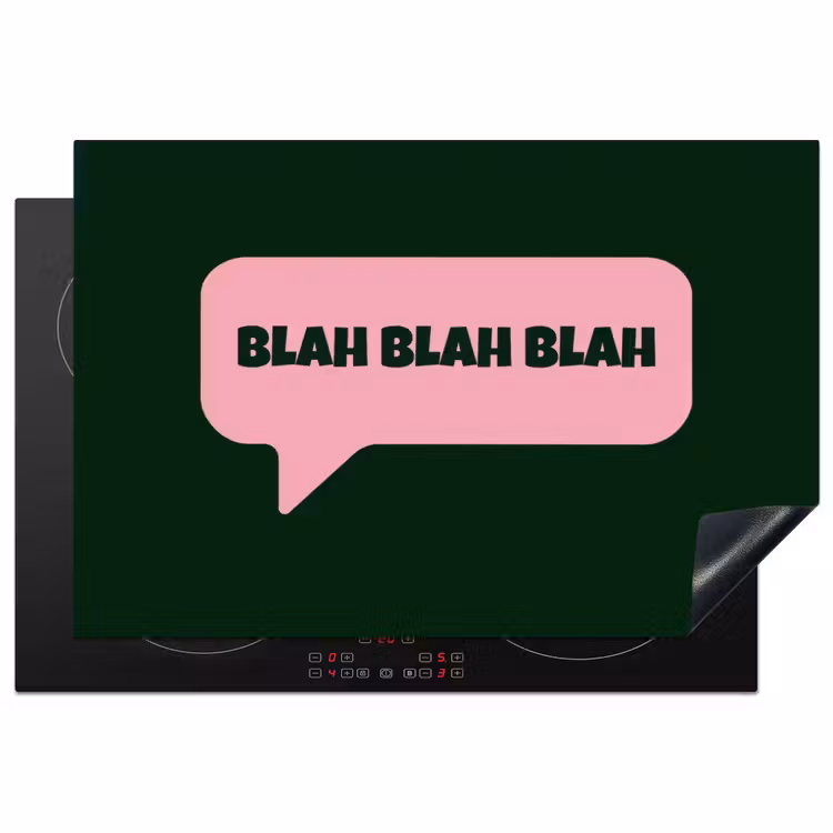 Inductie beschermer - Tekstwolk - BLAH BLAH BLAH - Roze — 1
