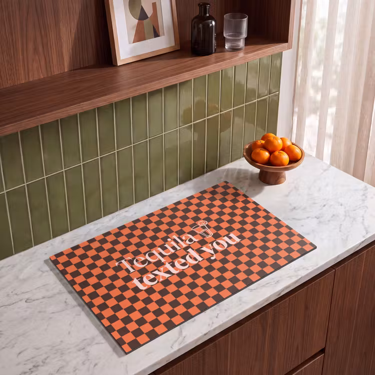Inductie beschermer - Tequila texted you - Glas - Vierkanten - Oranje — 4