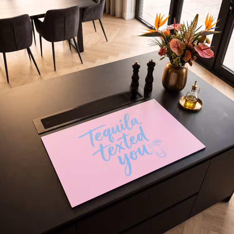 Inductie beschermer - Tequila texted you - Roze - Blauw — 3
