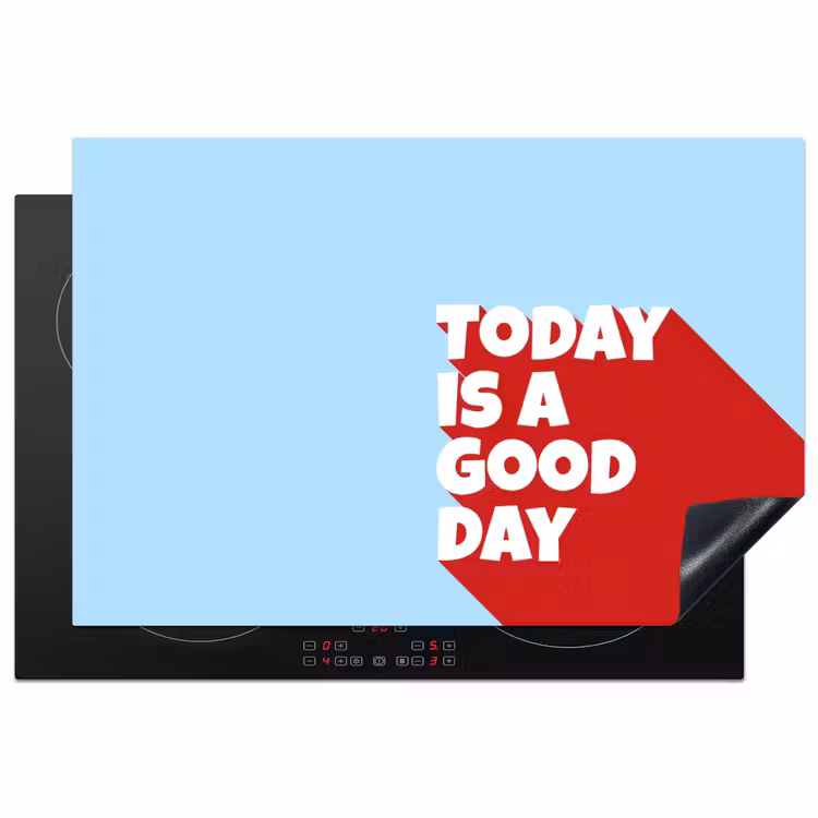 Inductie beschermer - Today is a good day - Rood - lichtblauw — 2