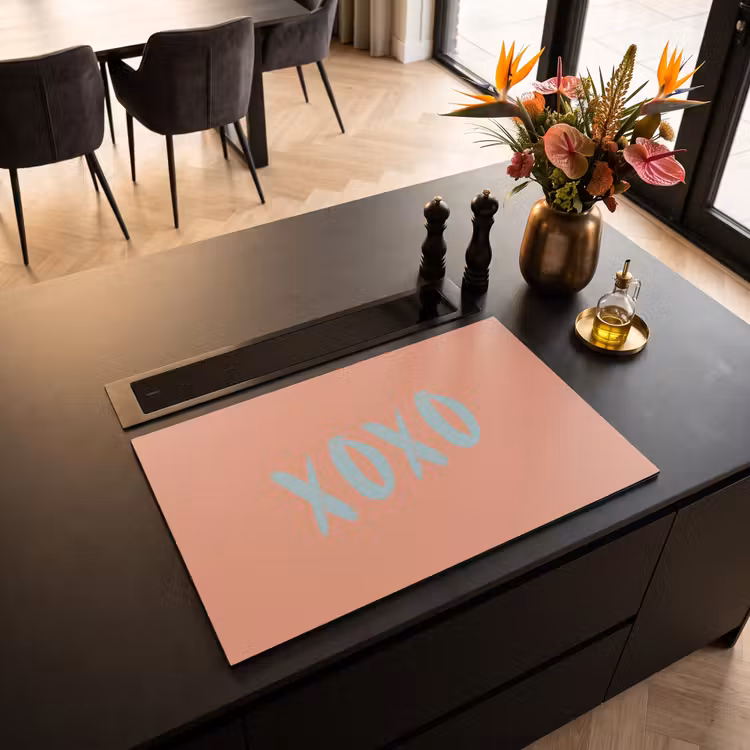 Inductie beschermer - XOXO - Blauw - Perzikkleur — 3