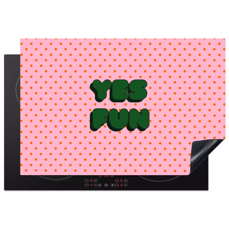 Inductie beschermer - Yes fun - Groen - Roze - Stippen — 1