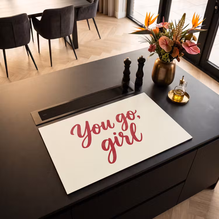 Inductie beschermer - you go girl - Rood - Wit — 3