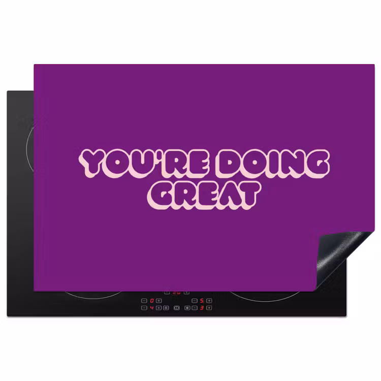Inductie beschermer - You're doing great - Paars - Bubble letters — 2