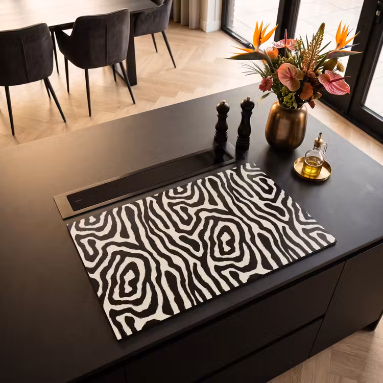 Inductie beschermer - Zebra - Zwart - Abstract — 3