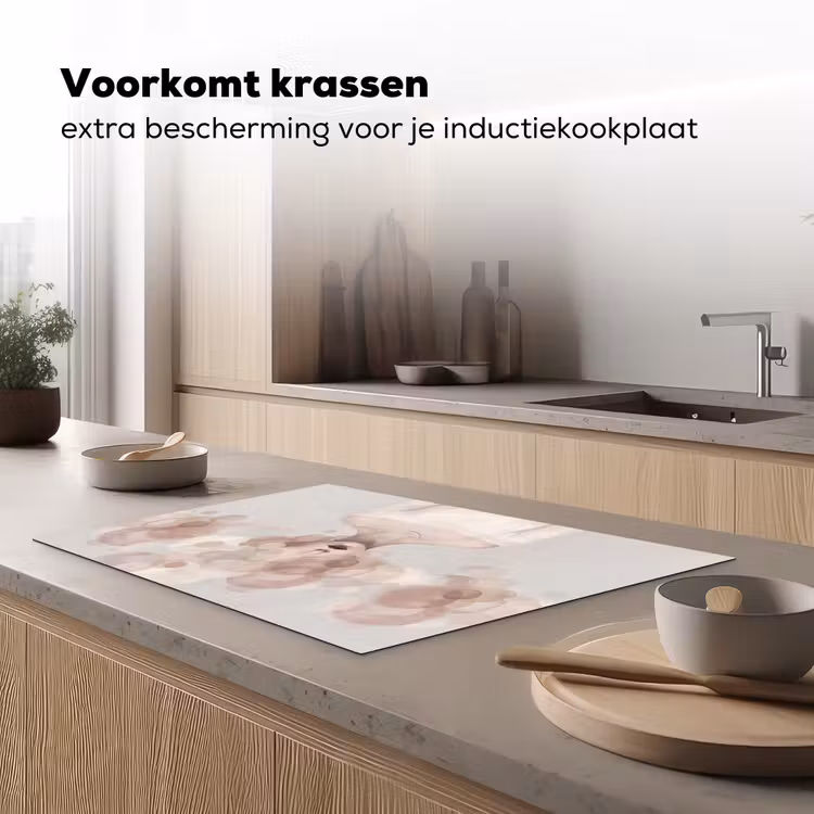 Inductie beschermer - Vrouw - Cirkels - Beige — 1