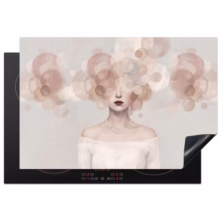 Inductie beschermer - Vrouw - Cirkels - Beige — 2