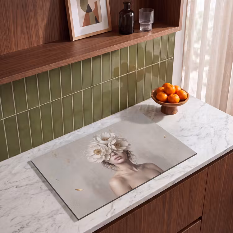 Inductie beschermer - Vrouw - Pioenroos - Wit — 4