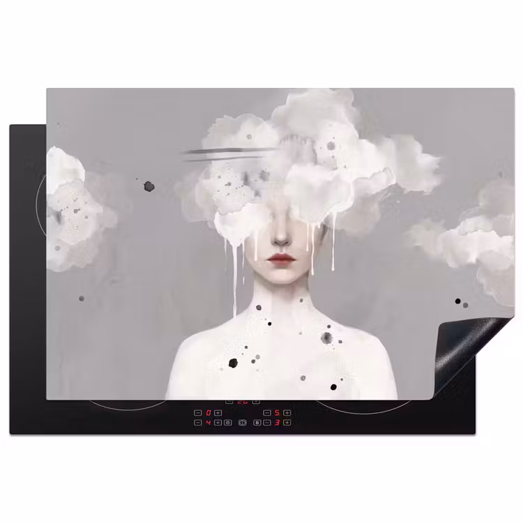 Inductie beschermer - Vrouw - Wolk - Grijs — 2
