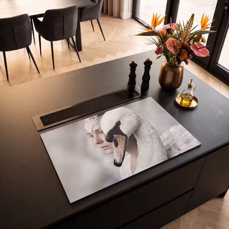Inductie beschermer - Vrouw - Zwaan - Wit — 3