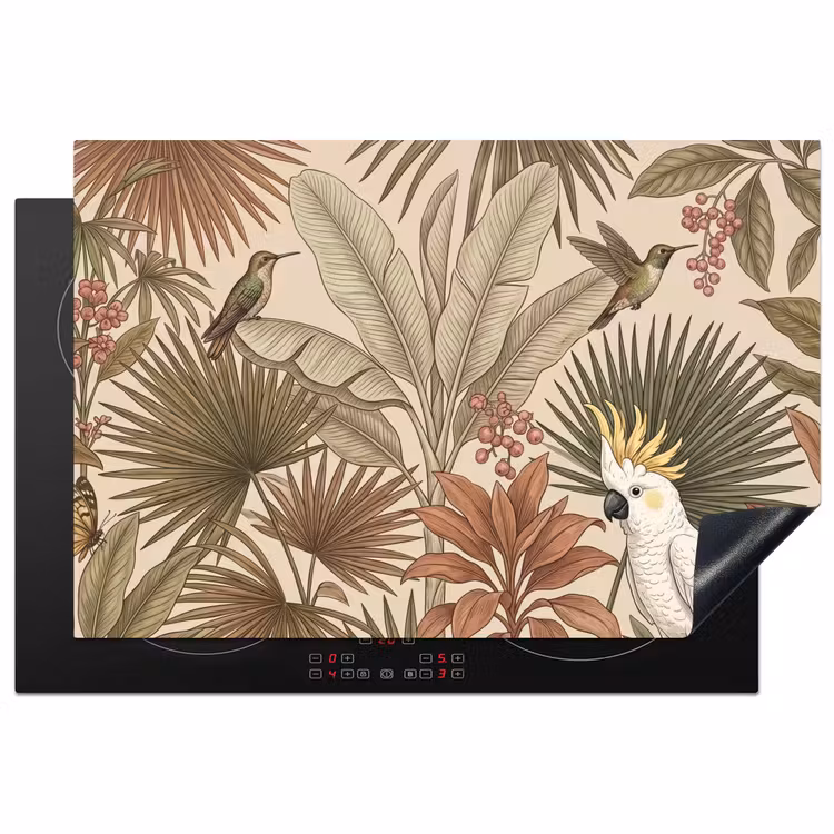 Inductie beschermer - Tropisch - Vogels - Beige — 2