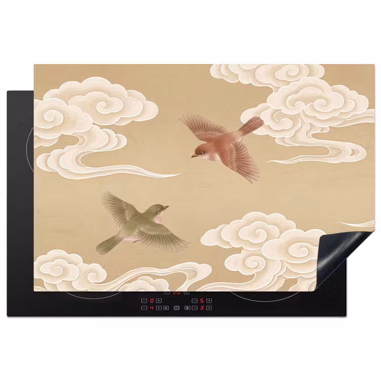 Inductie beschermer - Vogels - Vliegen - Beige — 2