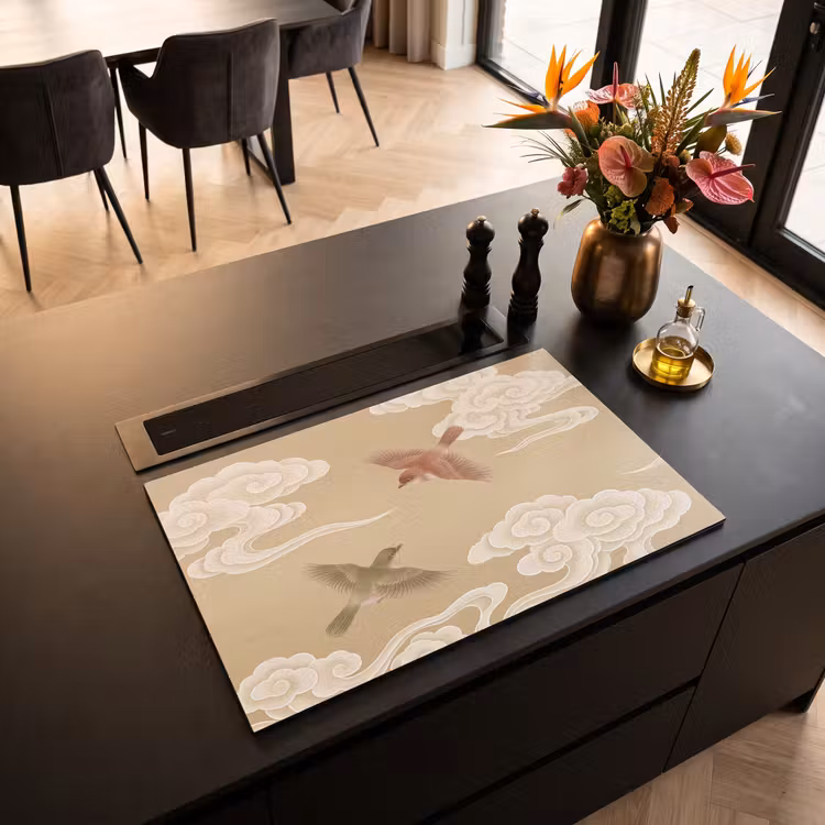 Inductie beschermer - Vogels - Vliegen - Beige — 3