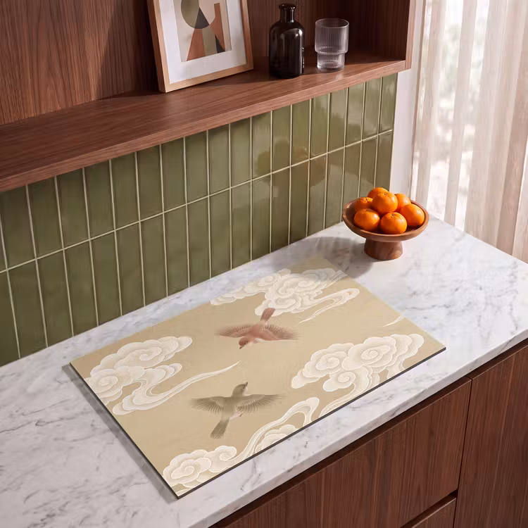 Inductie beschermer - Vogels - Vliegen - Beige — 4