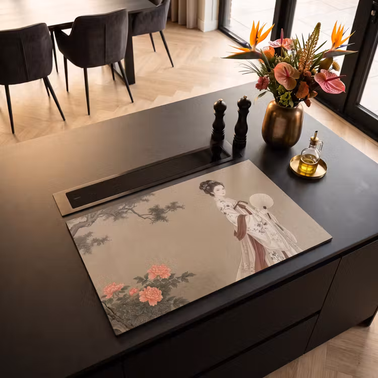 Inductie beschermer - Vrouw - Azië - Kunst - Beige — 3