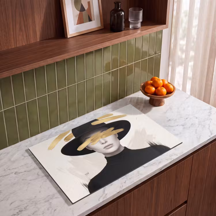Inductie beschermer - Vrouw - Portret - Modern - Goud - Kunst — 4