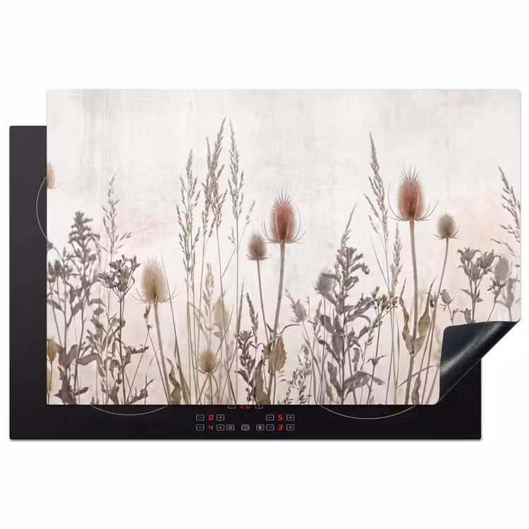 Inductie beschermer - Weidebloemen - Design - Sepia — 2