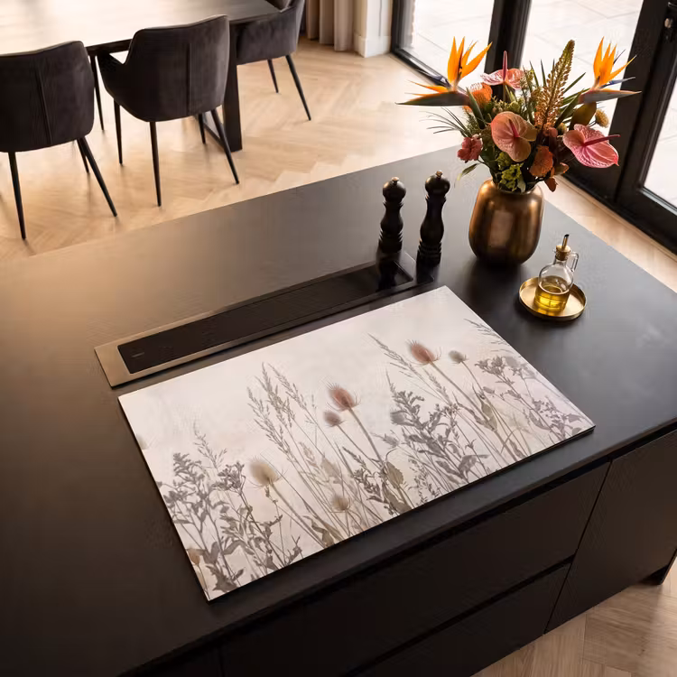 Inductie beschermer - Weidebloemen - Design - Sepia — 3