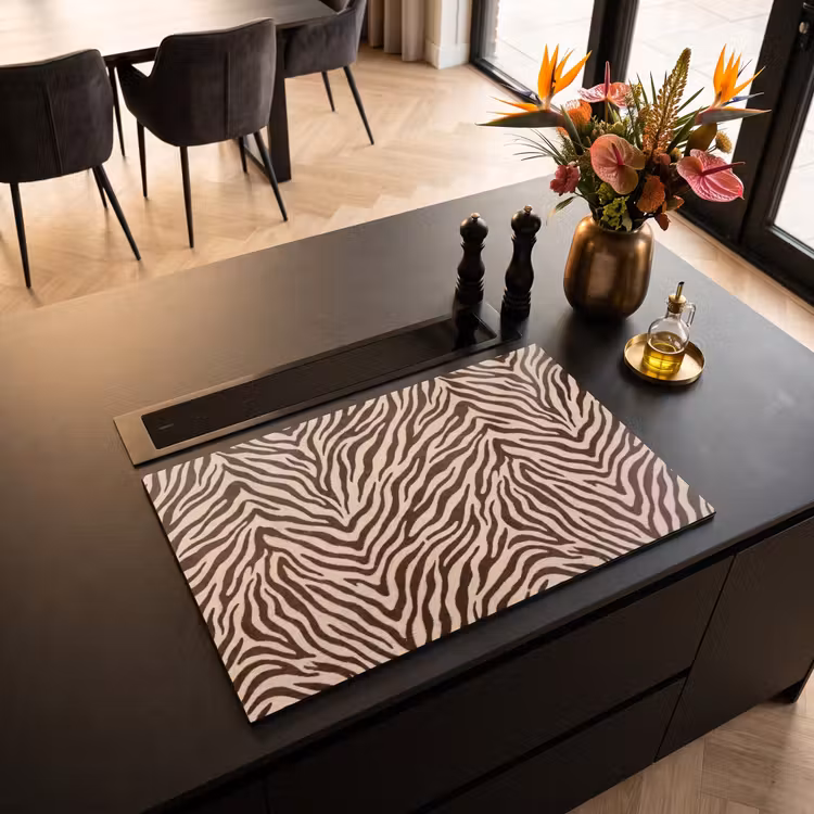 Inductie beschermer - Zebra - Strepen - Bruin — 3