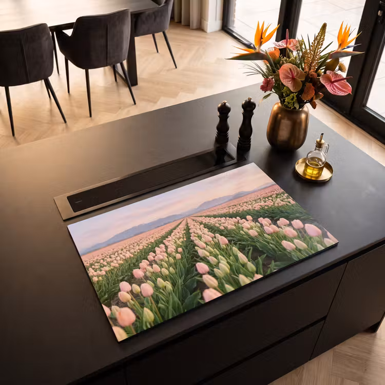 Inductie beschermer - Tulpen - Landschap - Roze — 3