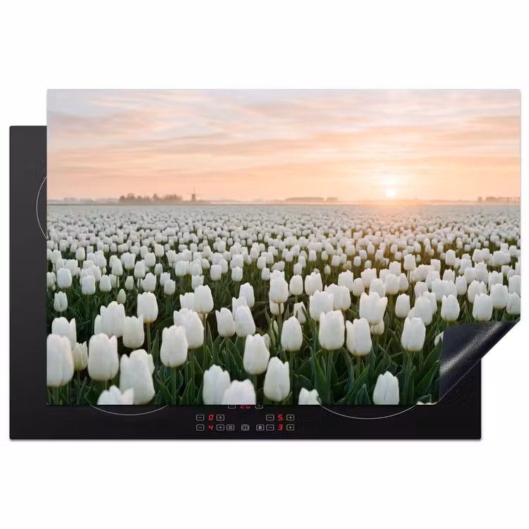Inductie beschermer - Tulpen - Landschap - Wit — 2