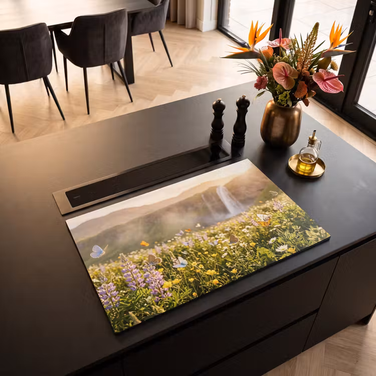 Inductie beschermer - Vlinders - Waterval - Bloemenveld — 3