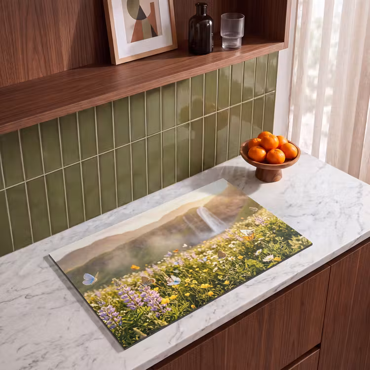Inductie beschermer - Vlinders - Waterval - Bloemenveld — 4