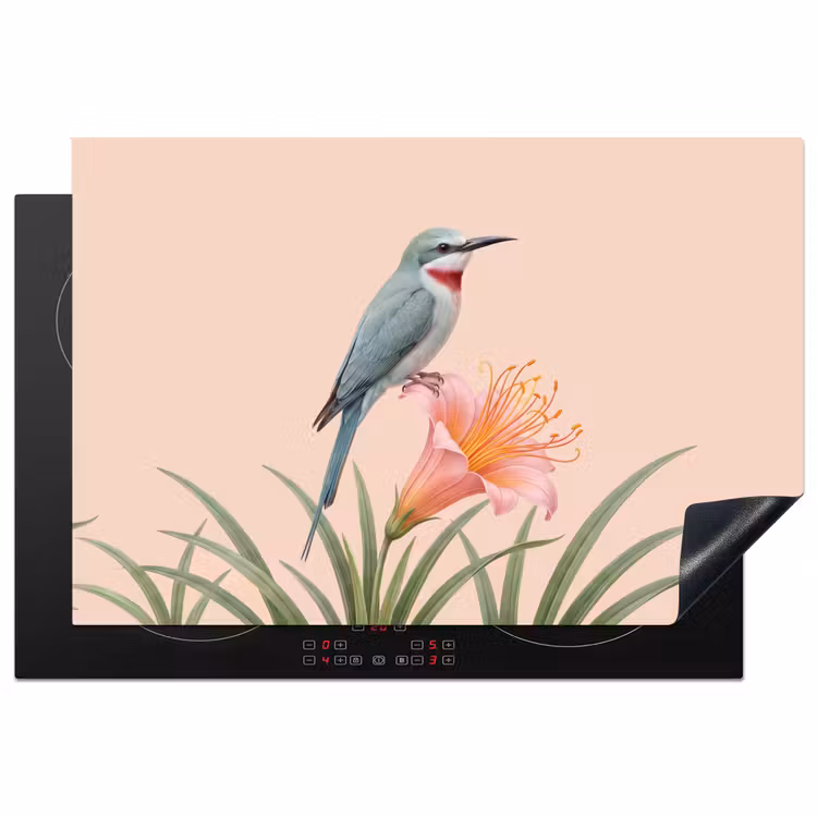 Inductie beschermer - Vogel - Bloem - Natuur - Roze — 2