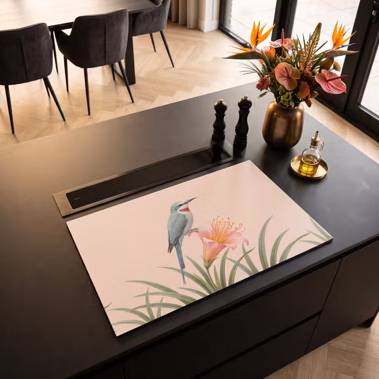 Inductie beschermer - Vogel - Bloem - Natuur - Roze — 3