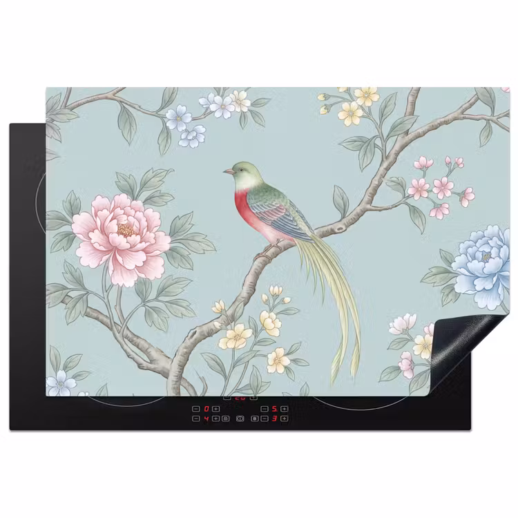 Inductie beschermer - Vogel - Bloemen - Kleurrijk — 2