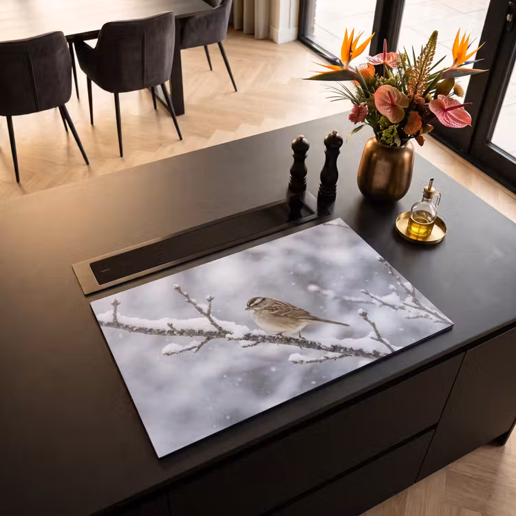 Inductie beschermer - Vogel - Tak - Sneeuw - Winter — 3
