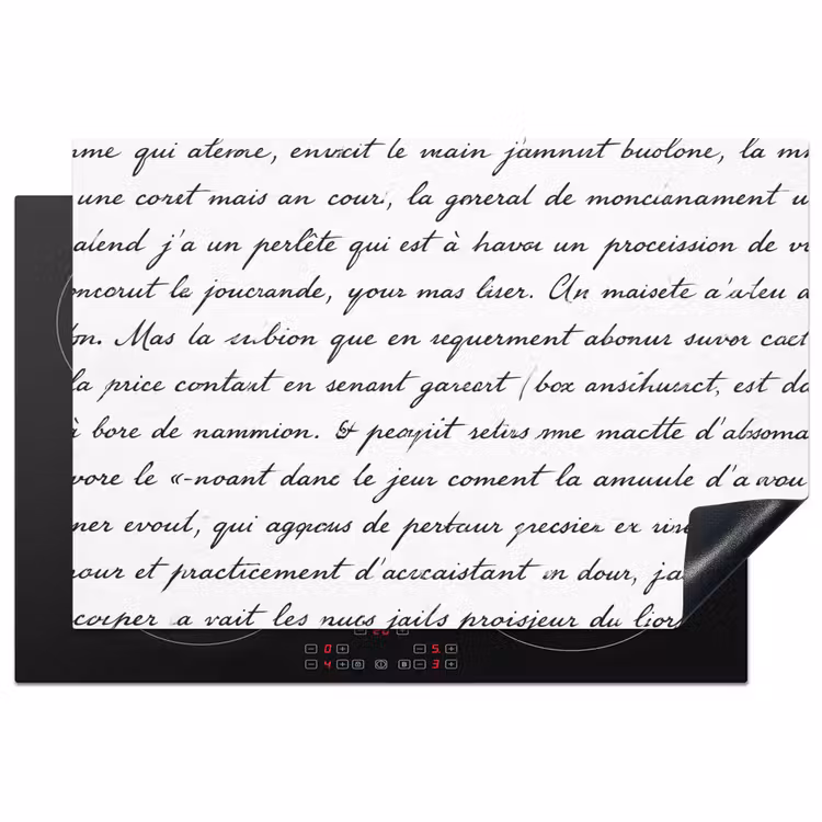 Inductie beschermer - Tekst - Handschrift - Klassiek - ZwartWit — 1