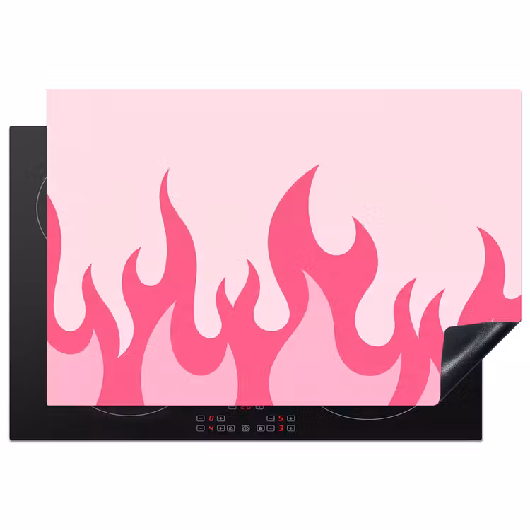 Inductie beschermer - Vlammen - Patroon - Abstract - Modern - Roze — 1