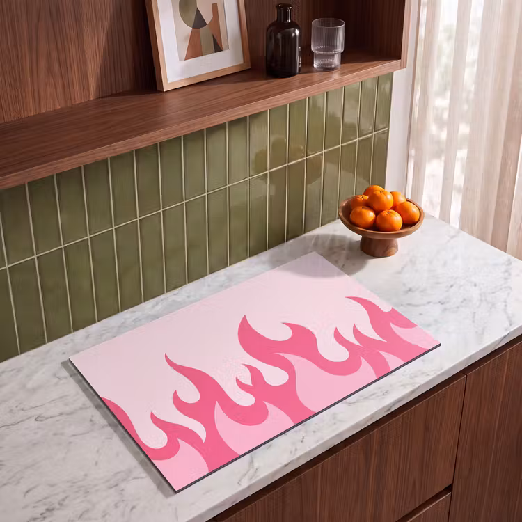 Inductie beschermer - Vlammen - Patroon - Abstract - Modern - Roze — 4