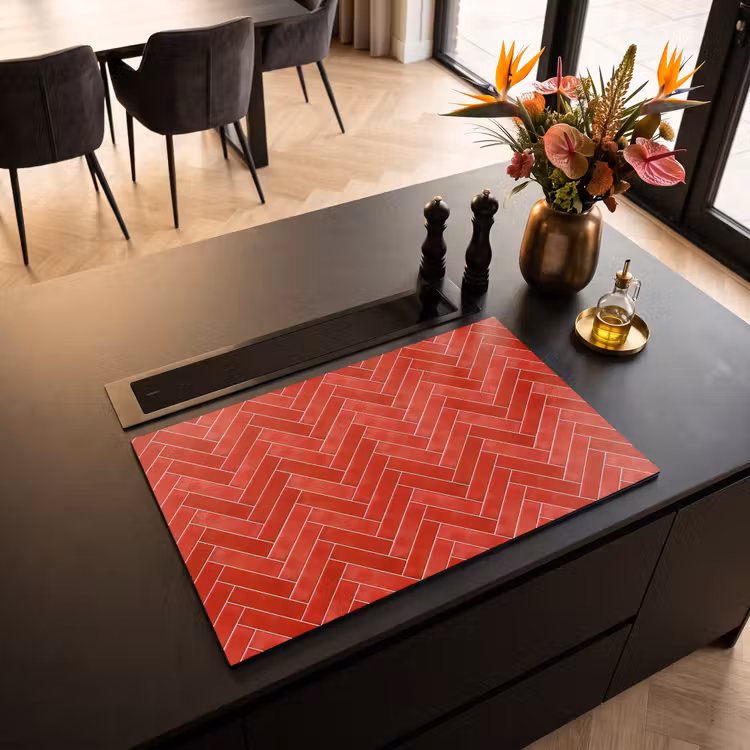 Inductie beschermer - Visgraat - Tegel - Rood — 3