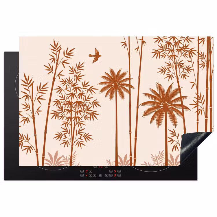 Inductie beschermer - Vogel - Boom - Tropisch - Minimalistisch - Bruin — 2
