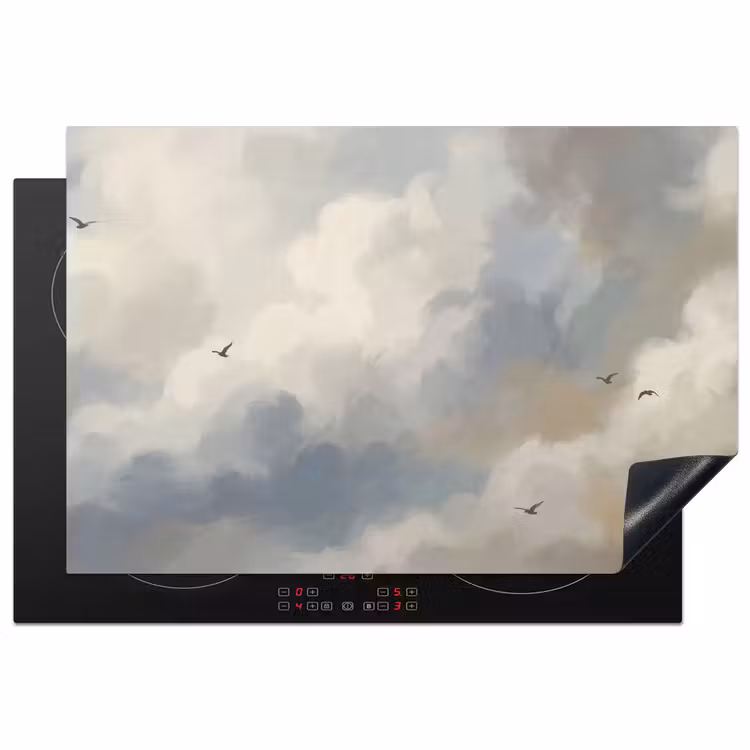 Inductie beschermer - Vogel - Wolken - Natuur - Modern - Grijs — 1