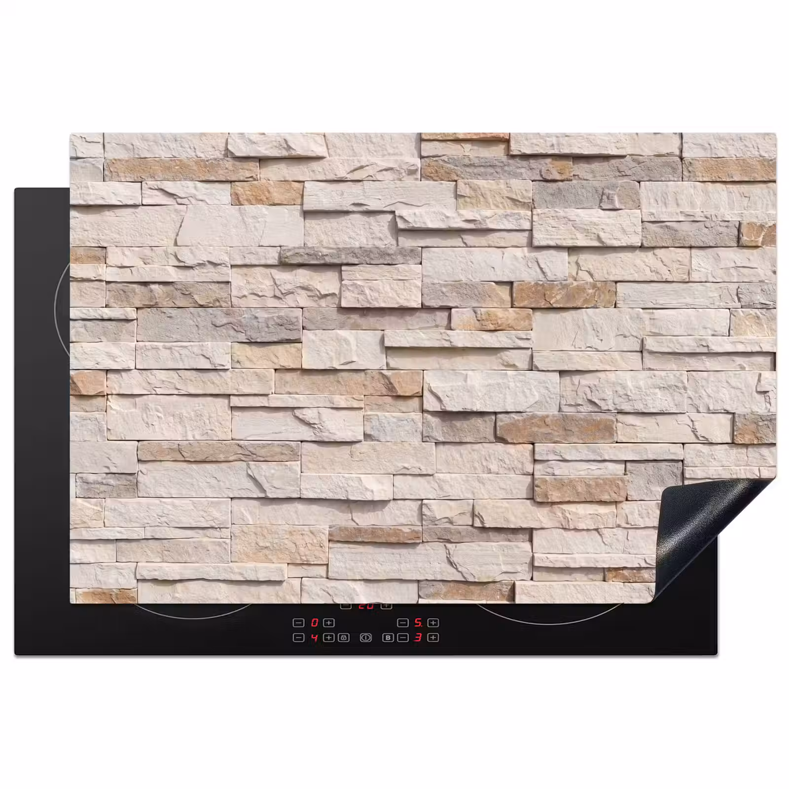 Inductie beschermer - Steen - Muur - Textuur - Rustiek - Beige — 1