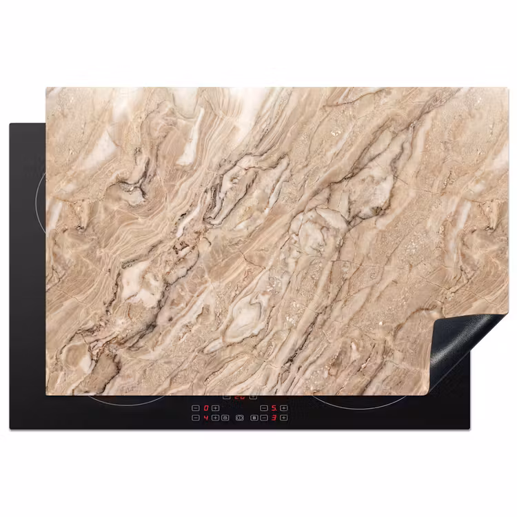 Inductie beschermer - Textuur - Aders - Abstract - Modern - Beige — 1