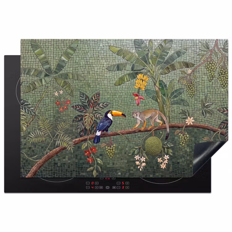 Inductie beschermer - Vogel - Dier - Jungle - Mozaïek - Natuur — 1
