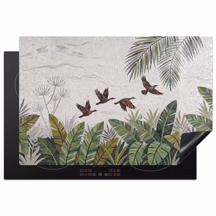 Inductie beschermer - Vogel - Vliegend - Tropisch - Mozaïek - Groen — 2